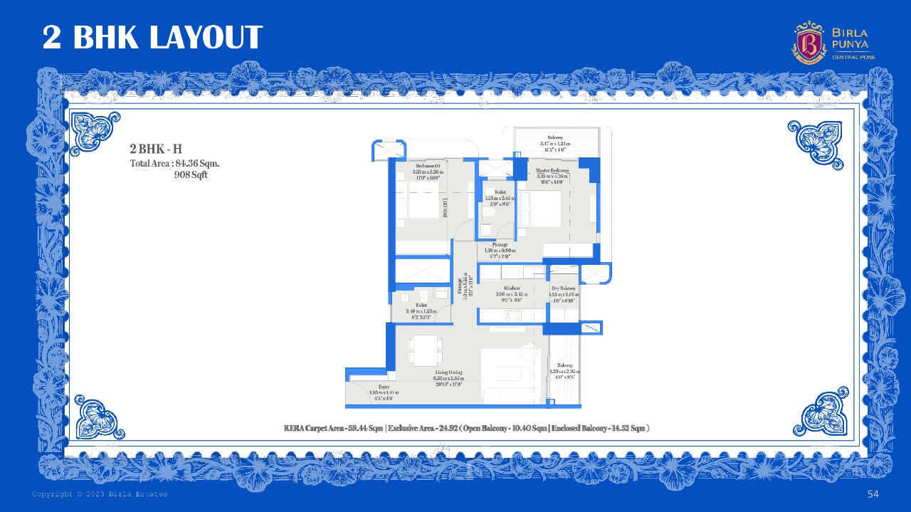  Birla Punya 2 BHK floor plan